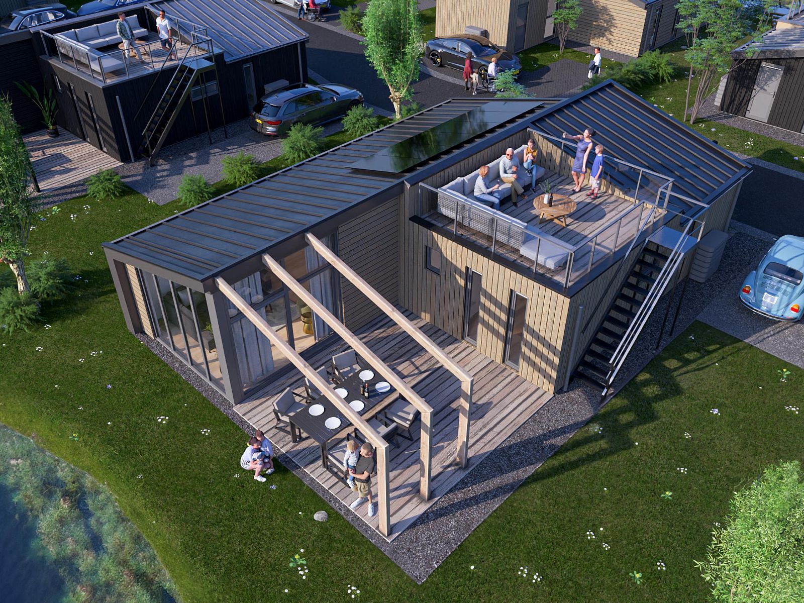 Freistehendes Haus in Enkhuizen mit Dachterrasse und Veranda, umgeben von Grn, ideales Ferienhaus an der Kste des IJsselmeers in Nordholland.