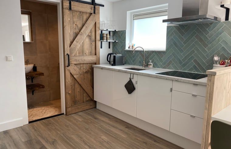 Essbereich im Freien im Ferienhaus in Schoorl, Nordholland Nord, Nordholland, perfekt fuer Mahlzeiten im Freien.