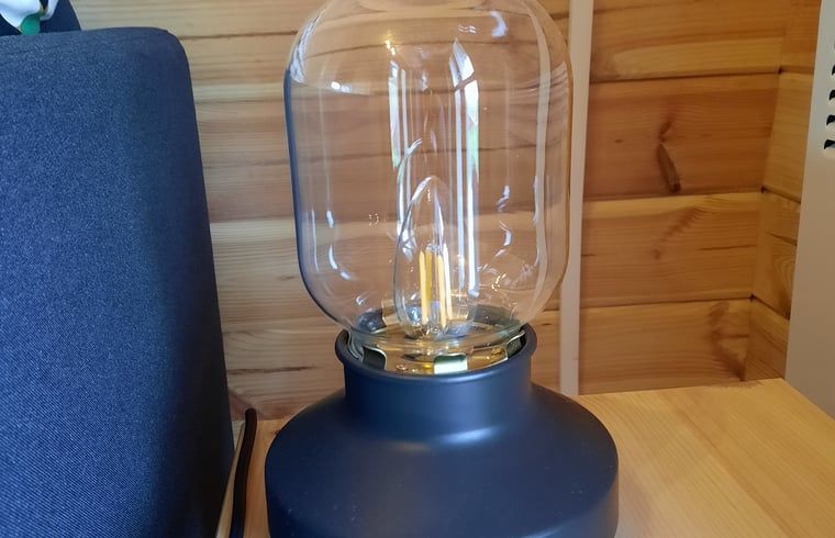 Stijlvolle lamp in Huisje in Zuid-Scharwoude, een vakantiehuis in Noord-Holland, voor een moderne en gezellige sfeer.