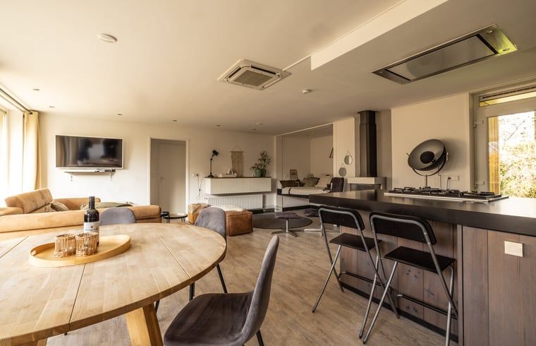 Cozy indoor area of Holiday Home in Den Ham, Twente, with modern kitchen and comfortable seating area in Overijssel.