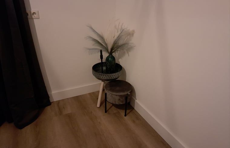 Stijlvolle hoekdecoratie in Huisje in Den Ham, een vakantiehuis in Den Ham, Twente.