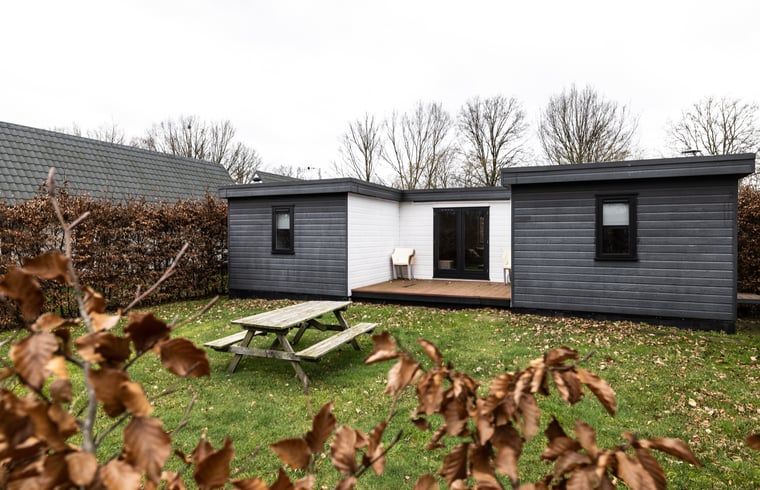 Gezellige woonkamer in Vakantiehuis in Den Ham, Twente, Overijssel met comfortabele zitplaatsen en veel natuurlijk licht.