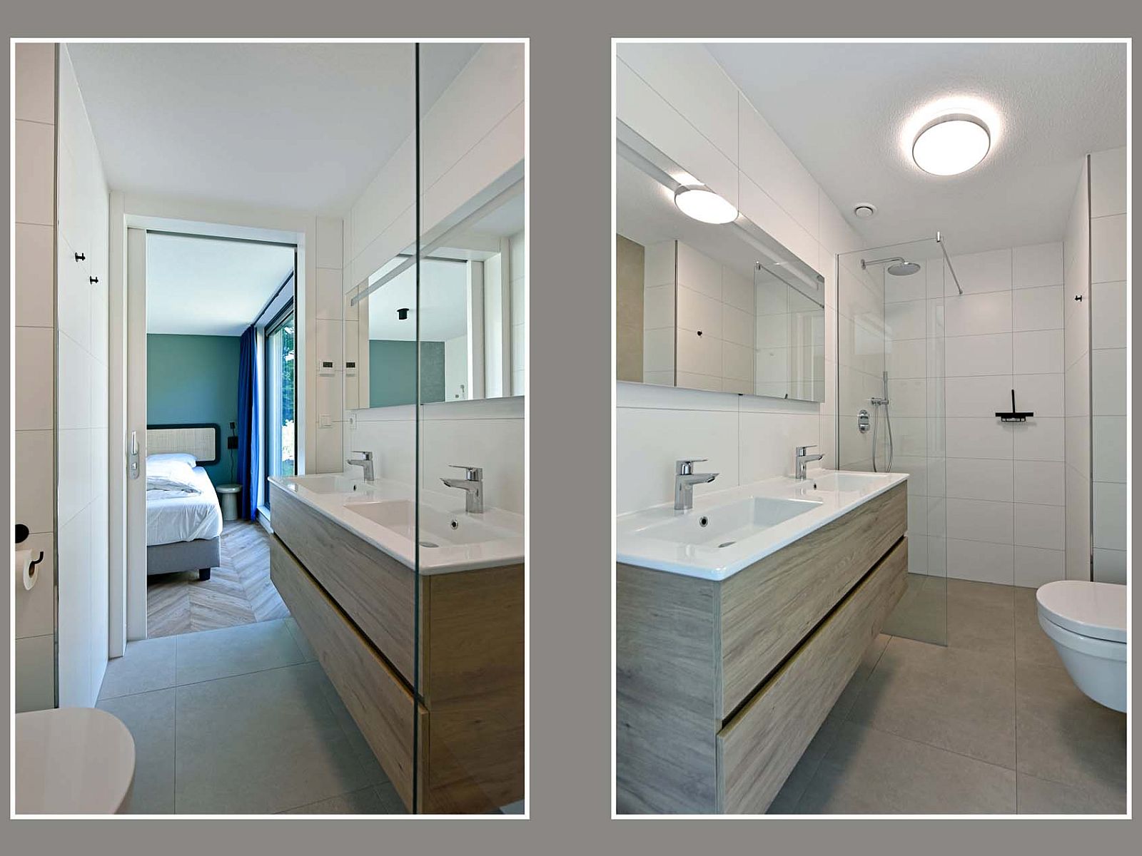 Badezimmer in Einfamilienhaus in Beuningen, Twente, Overijssel mit Dusche.