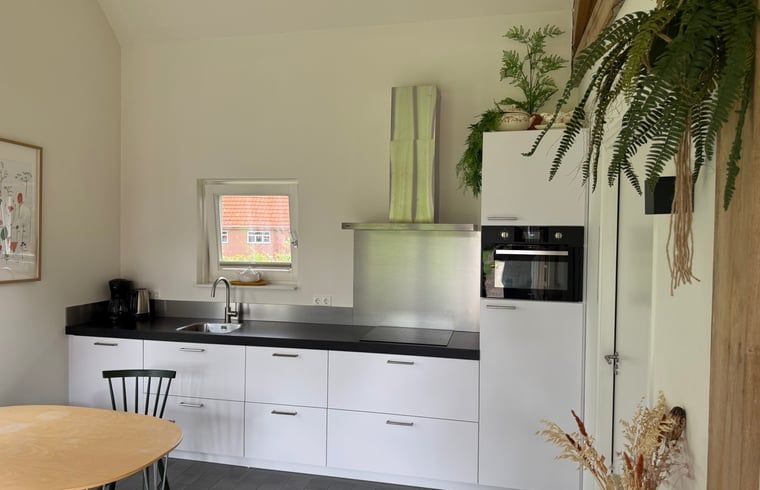 Moderne Kueche im Ferienhaus in Beuningen mit reichlich Stauraum in Twente, Overijssel.