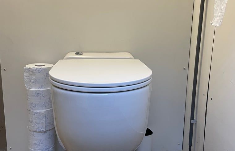 Praktische toiletruimte in Huisje in Haaksbergen, vakantiehuis in Twente, Overijssel.