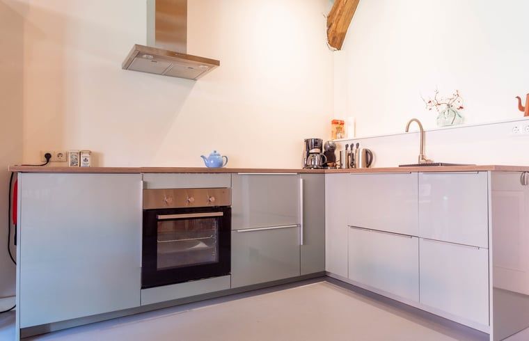 Moderne keuken in vakantiehuisje in Diepenheim, voorzien van alle gemakken.