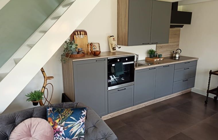 Moderne Kueche im Ferienhaus in Oldenzaal, komplett ausgestattet fuer einen komfortablen Aufenthalt.