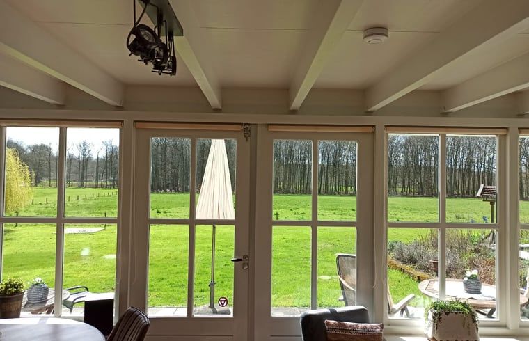 Panoramablick vom Wohnzimmer des Huisje in Oldenzaal, Ferienhaus in Twente.