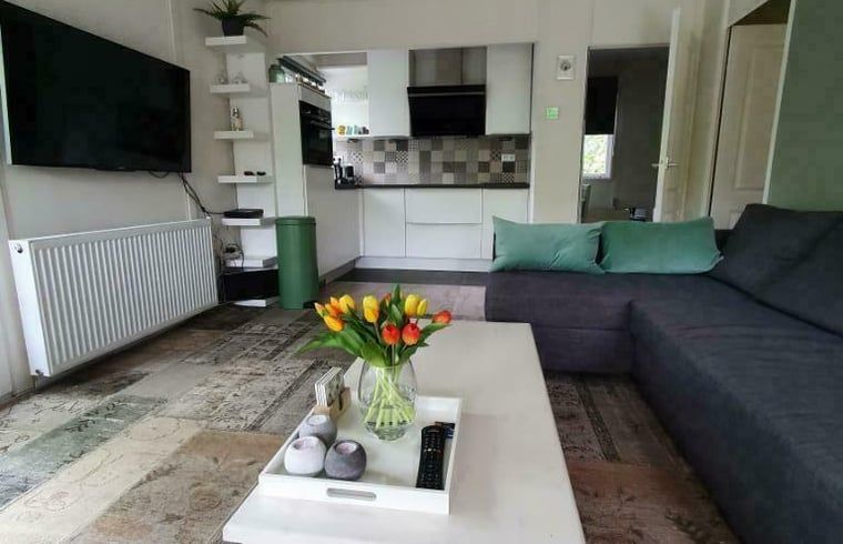 Gemuetliches Interieur von Huisje in Denekamp, modern eingerichtetes Ferienhaus in Twente, Overijssel.