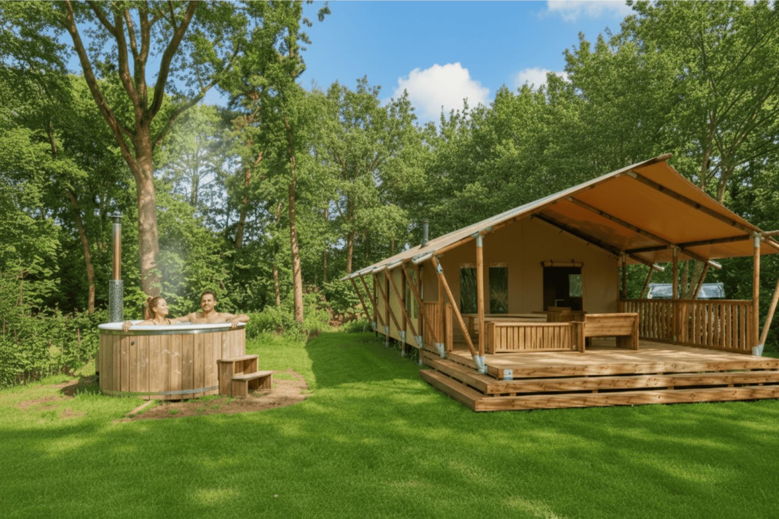 Guest house 523423 - Tent house Twente - Safaritent Comfort met privé Hottub