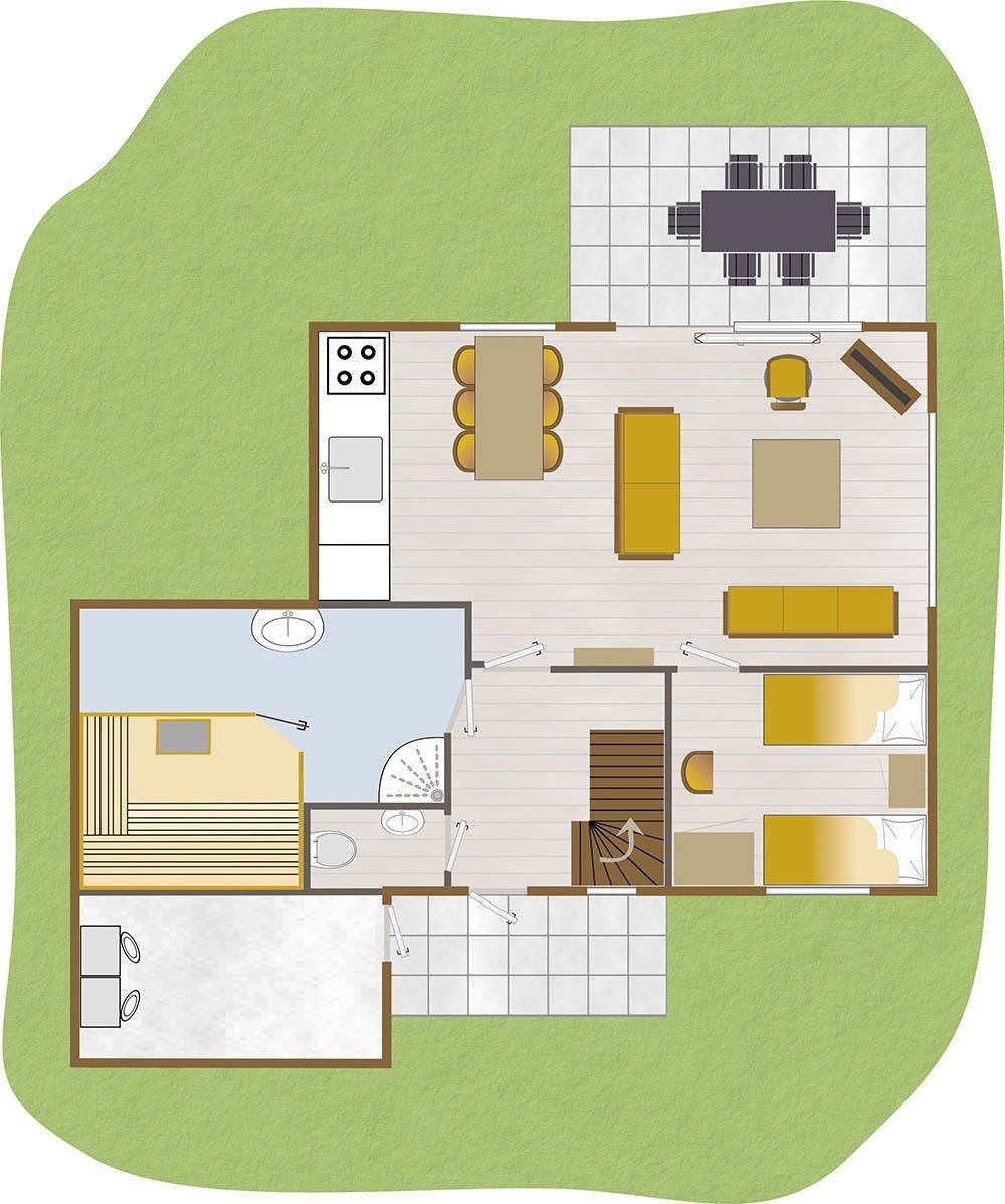 Floor plan of Boshuus Wellness vacation home, Deurningen, with spacious layout.