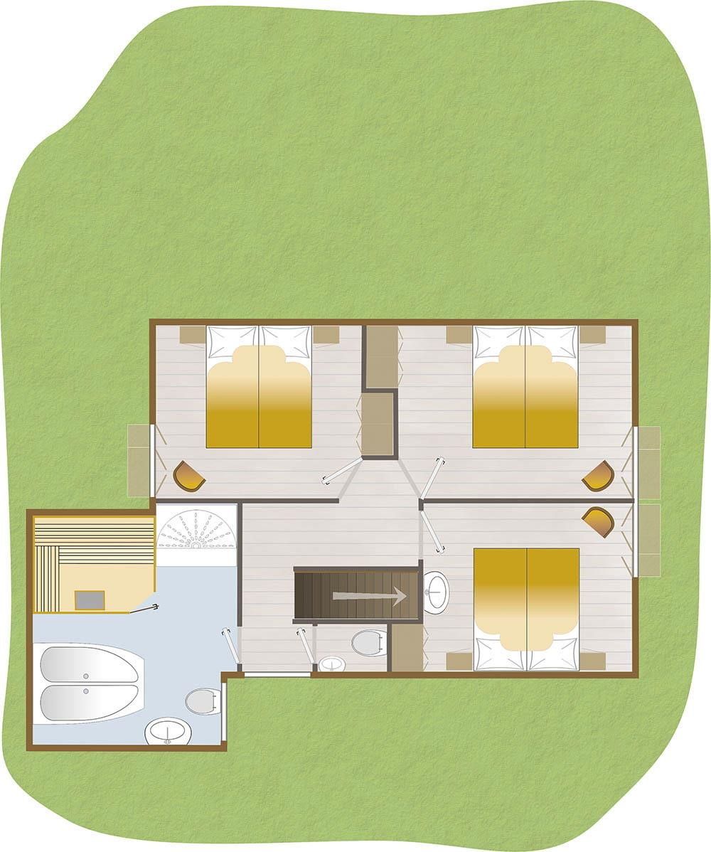 Grundriss des Obergeschosses des Ferienhauses Familiehuus in Deurningen.