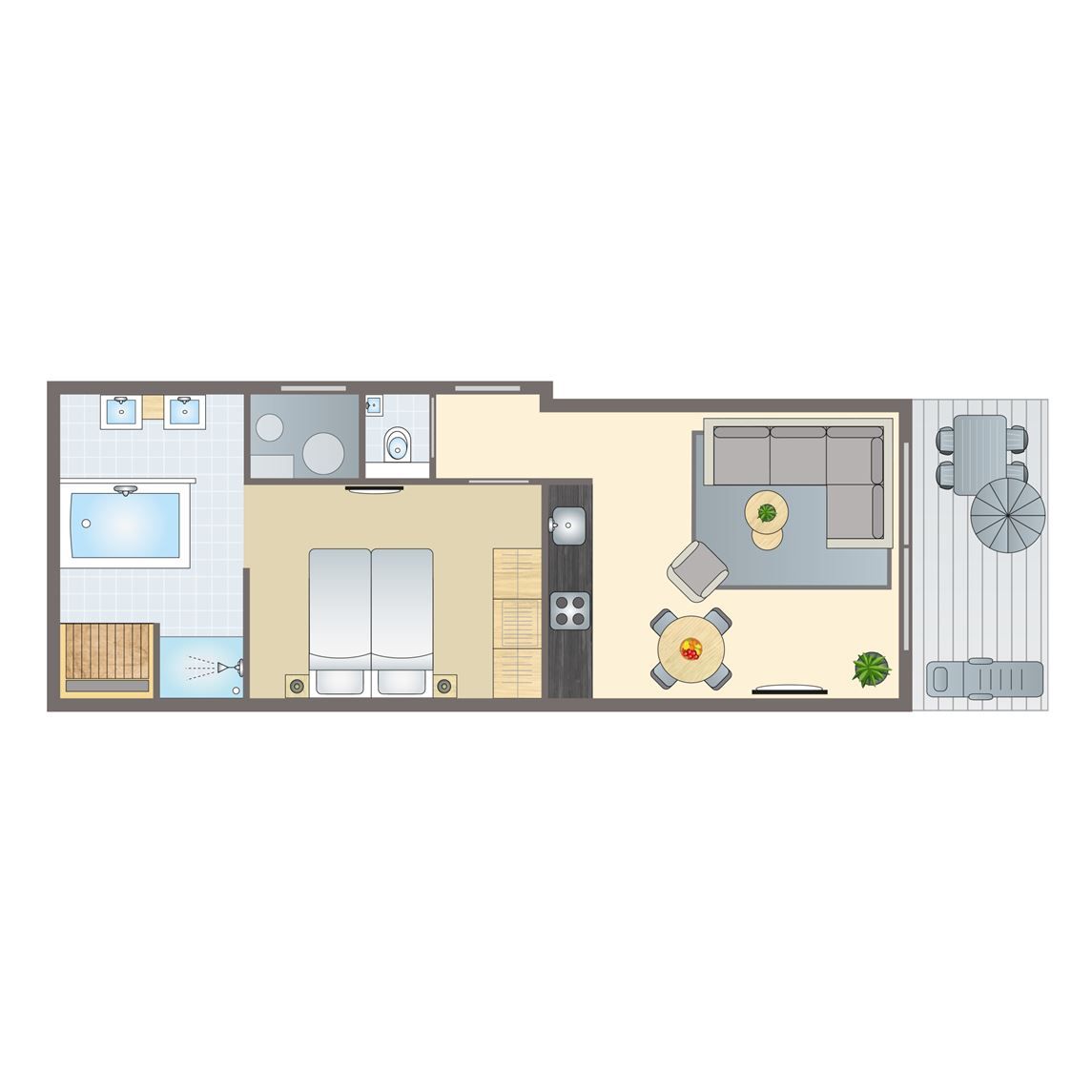 Luxe badkamer met jacuzzi in Sallandse Heuvelrug 2-persoons woning in Hoge Hexel, Twente, Overijssel.