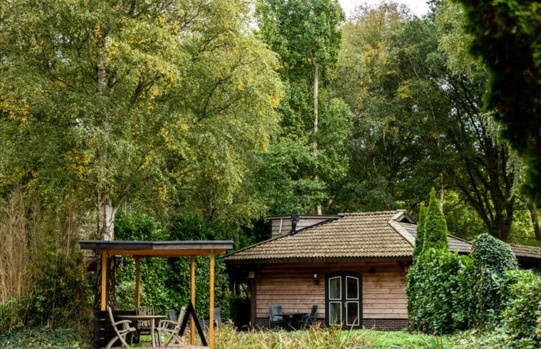 Rustiek vakantiehuis in Vroomshoop, Twente, omringd door groene natuur.