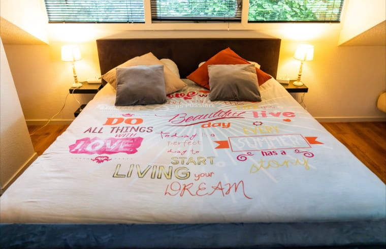 Slaapkamer met stapelbed in vakantiehuis in Vroomshoop, Twente, ideaal voor kinderen.