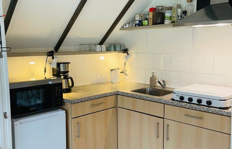 Moderne keuken in Vakantiehuisje in Wijhe, Salland met alle benodigde apparatuur in Overijssel.
