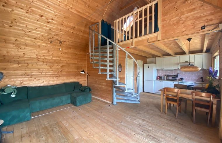 Spacious indoor space with wooden interior in Holiday cottage in Wijhe, Salland, Overijssel.