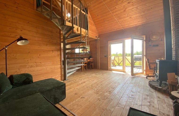 Bright living room with French doors in Holiday home in Wijhe, Salland, Overijssel.