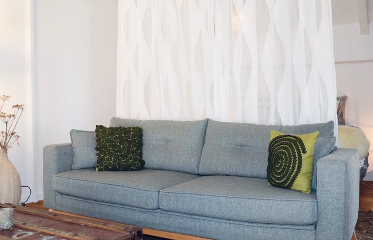 Comfortable sofa in Cottage in Zwolle, vacation home in the nature of Overijssel.