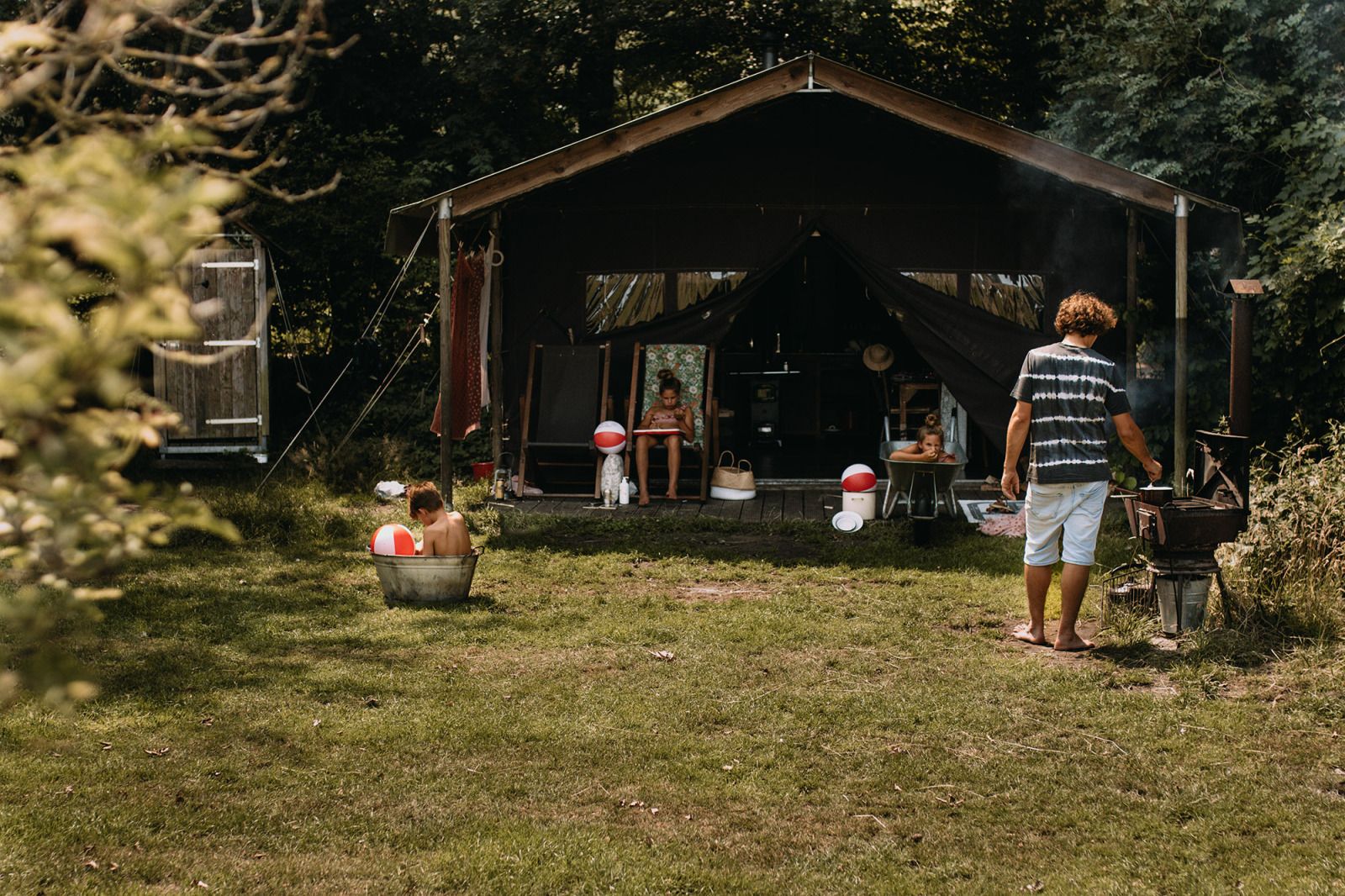 Verblijf 531208 - Tenthuis Salland - Tenthuisje met warme privédouche naast de tent met Hottub