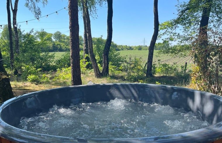 Geniessen Sie den luxurioesen Whirlpool im Ferienhaus in Haarle, das in der schoenen Landschaft von Salland, Overijssel, liegt.