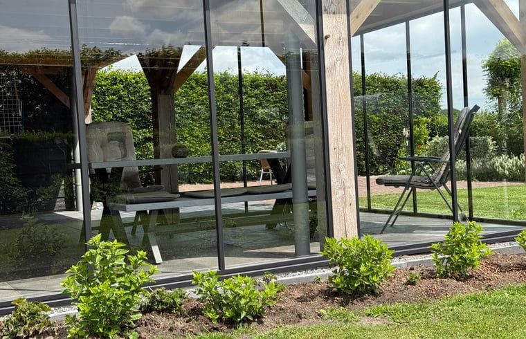 Blick von der Veranda des Ferienhauses in Ommen, Region Vechta.