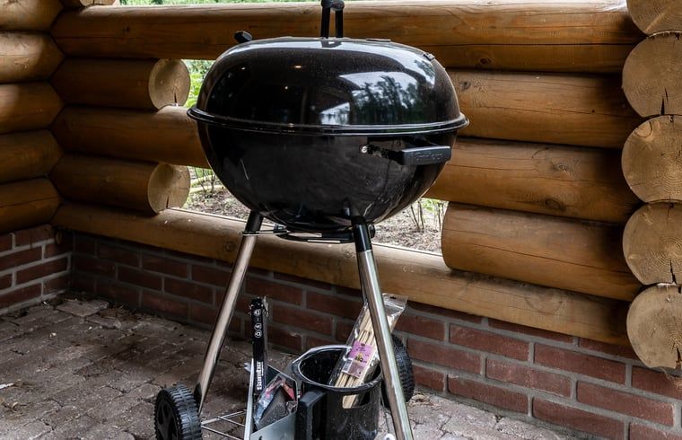 Barbecue op de veranda van Vakantiehuis in Ommen, perfect voor buiten koken in de Vechtstreek, Overijssel.