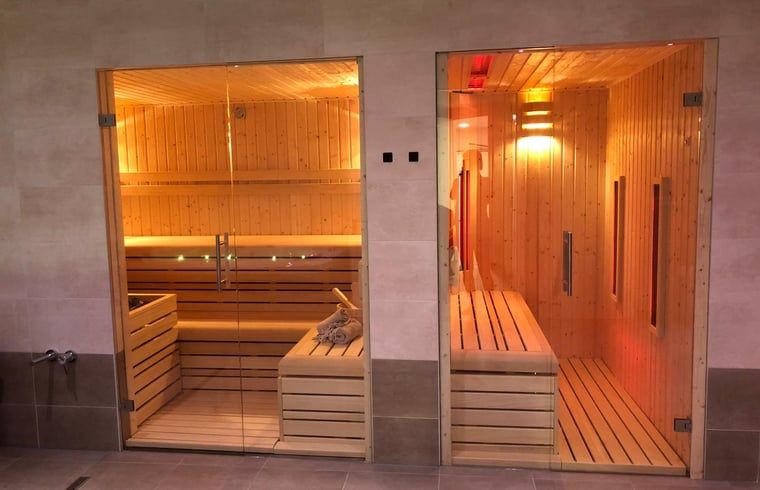 Infrarot-Sauna im Ferienhaus in Beerze, Vechtstreek, Overijssel fuer ein luxurioeses Wellness-Erlebnis.