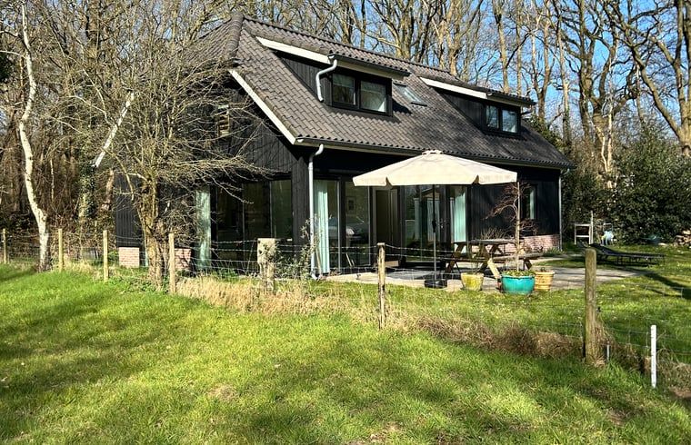 Zonnig terras bij Huisje in Balkbrug vakantiehuis in Vechtstreek