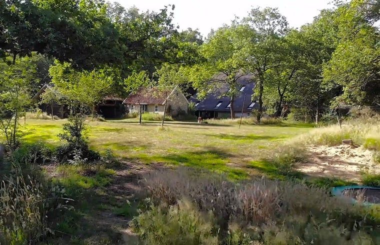 Uitgestrekte tuin rondom Vakantiehuis in Lemele, Archem, in de Vechtstreek, Overijssel.