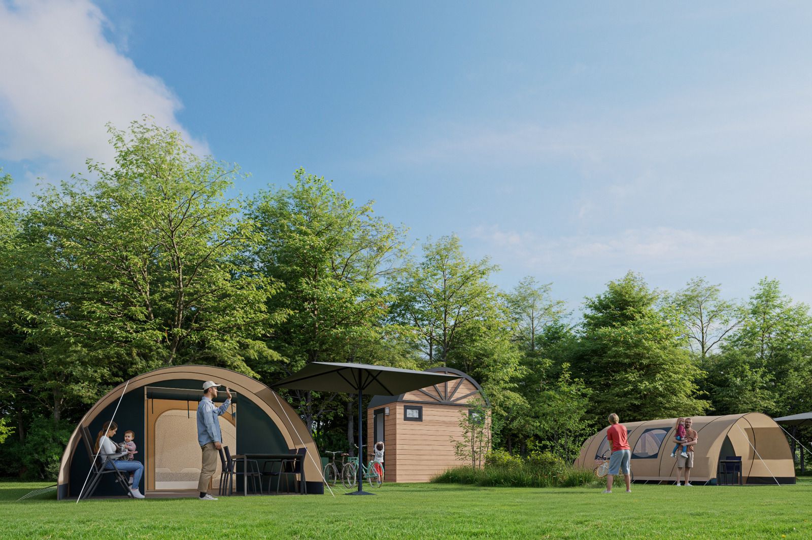 Unterkunft 541108 - Zelthaus Vechtstreek - De Waard Tunneltent met privé sanitair