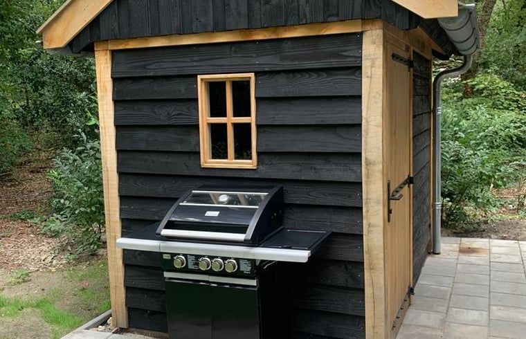 Outdoor kitchen at cottage in Marienberg, ideal for barbecuing in the Vecht region, Overijssel.