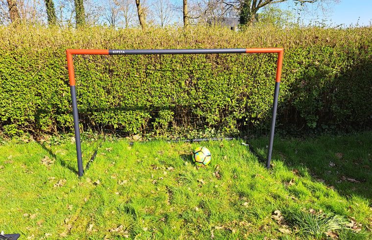 Fussballtor im Garten des Ferienhauses in Arrien (Ommen) fuer sportliche Gaeste, Vechtstreek, Overijssel.