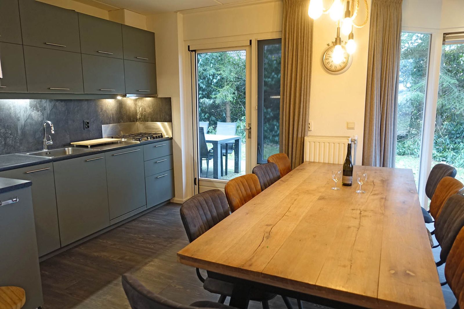 Terrace with garden furniture in OV675 vacation home, Lemele, Vechtstreek, Overijssel.