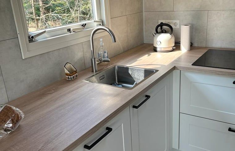 Moderne keuken in Vakantiehuisje in Stegeren, perfect voor kookliefhebbers in de Vechtstreek.