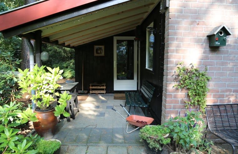 Gemuetlicher Innenhof des Ferienhauses in Stegeren, Region Vecht, mit einladender Sitzecke.