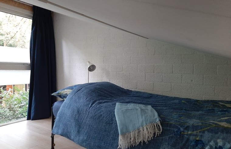 Entspannen Sie sich auf der Terrasse des Ferienhauses in Stegeren, umgeben von ueppiger Natur in der Region Vecht, Overijssel.