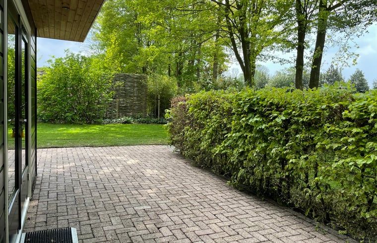 Pad naar Vakantiehuis in Bruchterveld, omgeven door natuur in Vechtstreek, Overijssel.