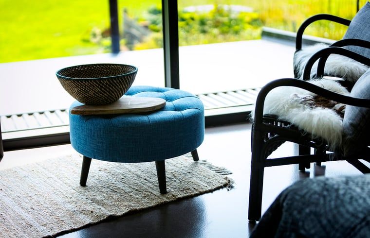 Cozy sitting area in Holiday home in Hoonhorst overlooking the Vecht region, Overijssel.