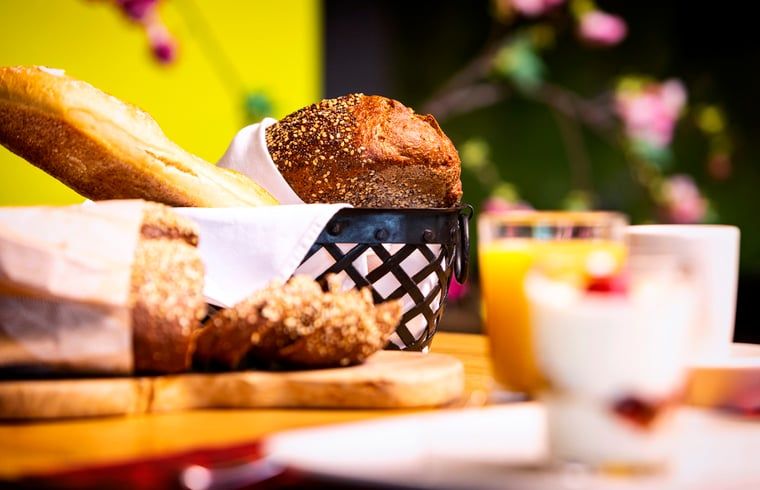 Breakfast with fresh bread at Holiday home in Hoonhorst, tasty start in the Vecht region, Overijssel.