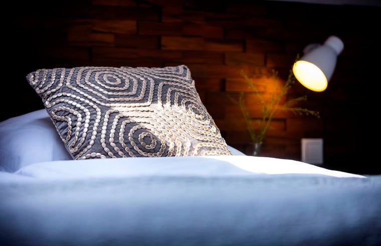 Comfortable bed in Holiday home in Hoonhorst, restful atmosphere in the Vecht region, Overijssel.