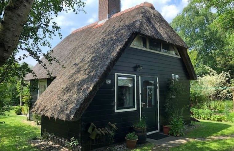 Charmantes Haeuschen in Giethoorn, ein Ferienhaus im Nordwesten von Overijssel, umgeben von gruener Natur und rustikalem Charme.
