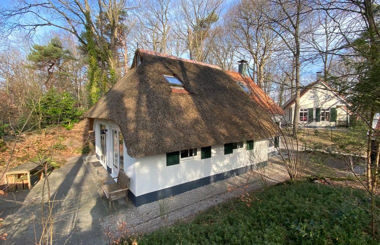 Ferienhaus in IJhorst mit Reetdach inmitten der Natur, ideal fuer einen rustikalen Aufenthalt in Nordwest-Overijssel.