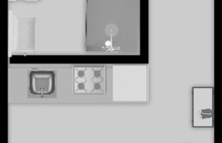 Plattegrond van Vakantiehuisje in Wetering, Noordwest Overijssel. Praktische indeling voor een comfortabel verblijf.