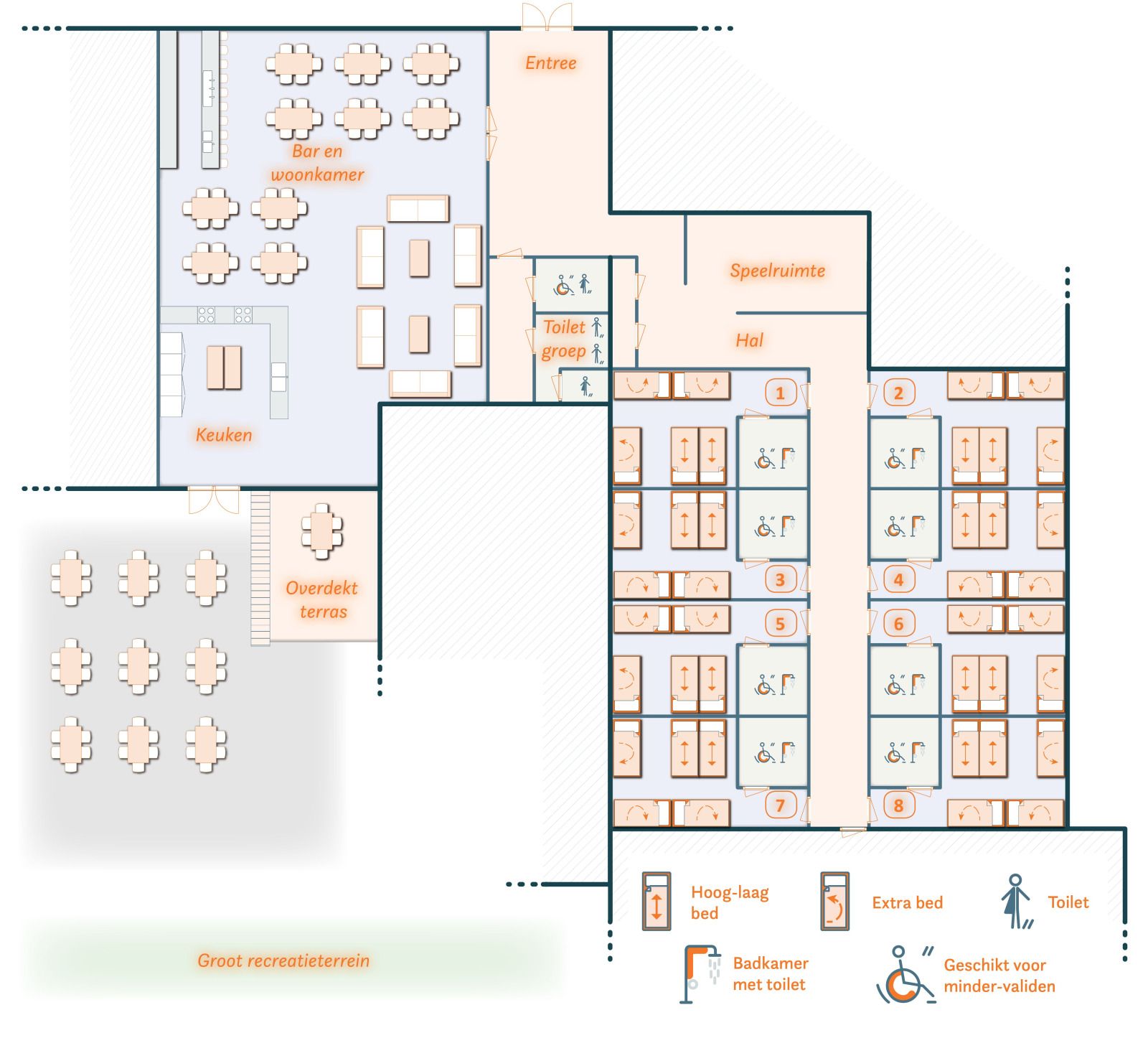 Buitenruimte met zitplaatsen bij OV668 vakantiehuis, Blokzijl, ideaal voor ontspanning.