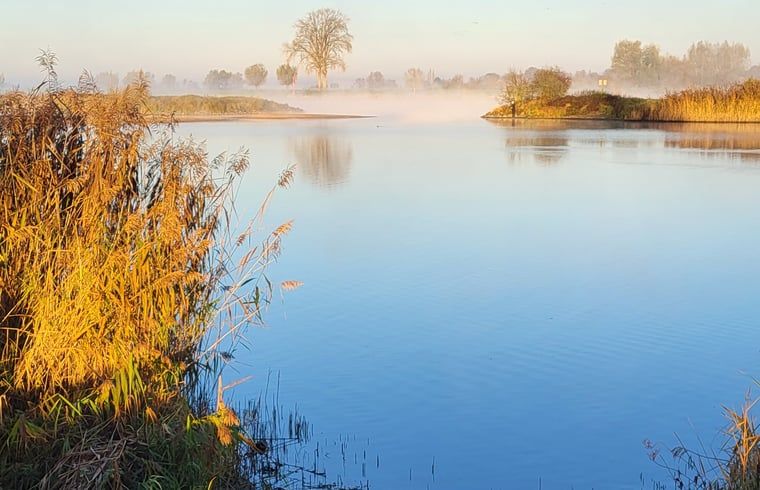 Quiet water edge near Holiday home in Zalk, surrounded by nature in Northwest Overijssel, Overijssel.