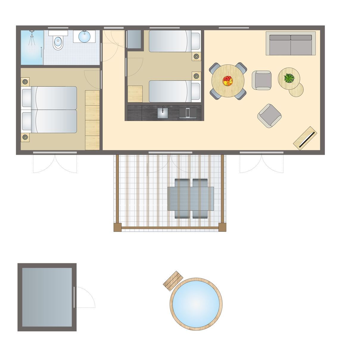 Verblijf 5707129 - Bungalow Utrechtse Heuvelrug - 4-persoons Cottage Hottub | 4BE1