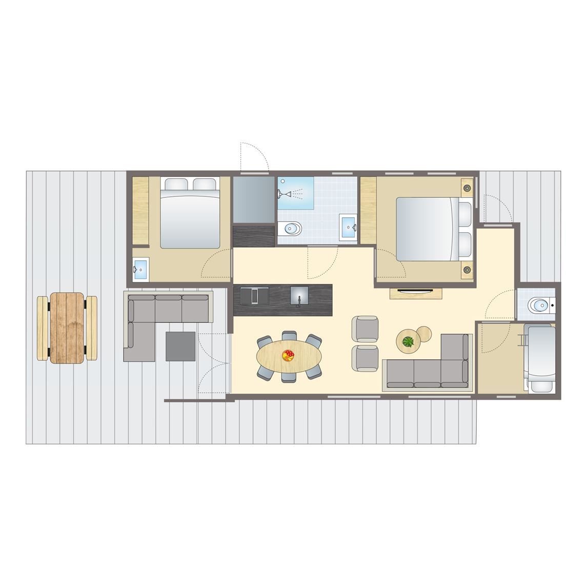 Unterkunft 5707149 - Bungalow Utrechtse Heuvelrug - 4-6 persoons Water Lodge | 4-6B1