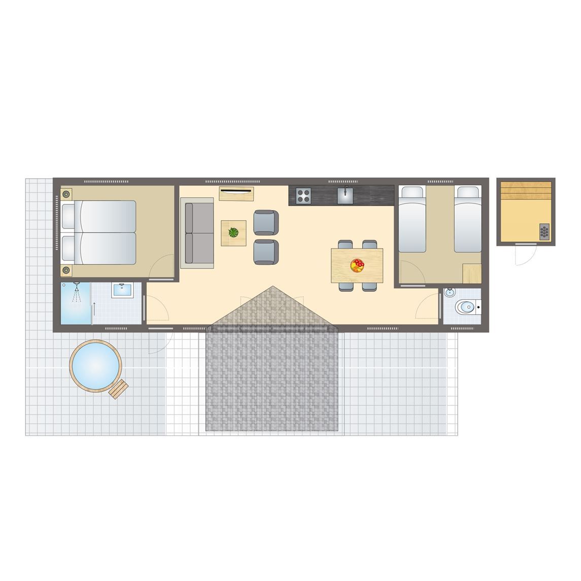 Guest house 570796 - Bungalow Utrechtse Heuvelrug - 4-persoons Wellness Lodge | 4BW