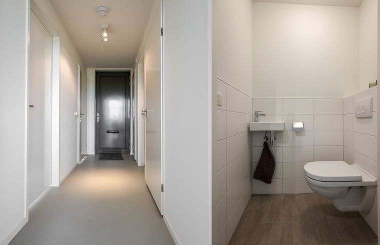 Hall and toilet in Holiday home in Wissenkerke, Noord-Beveland, Zeeland.